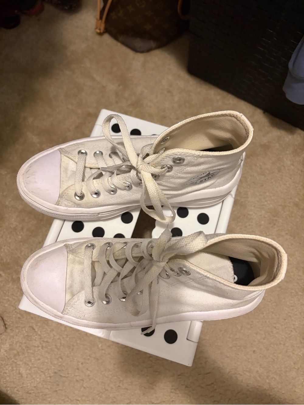 Classic High-Top Canvas Sneakers in Off-White - Picture 2 of 4
